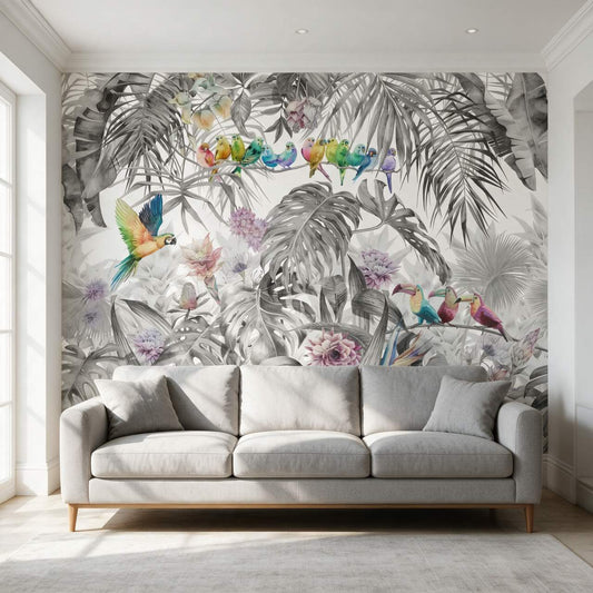 papier-peint-perroquet-noir-et-blanc-photo-ambiance