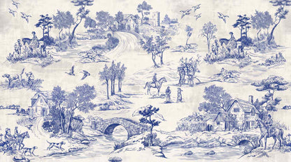 Papier peint romantique toile de jouy