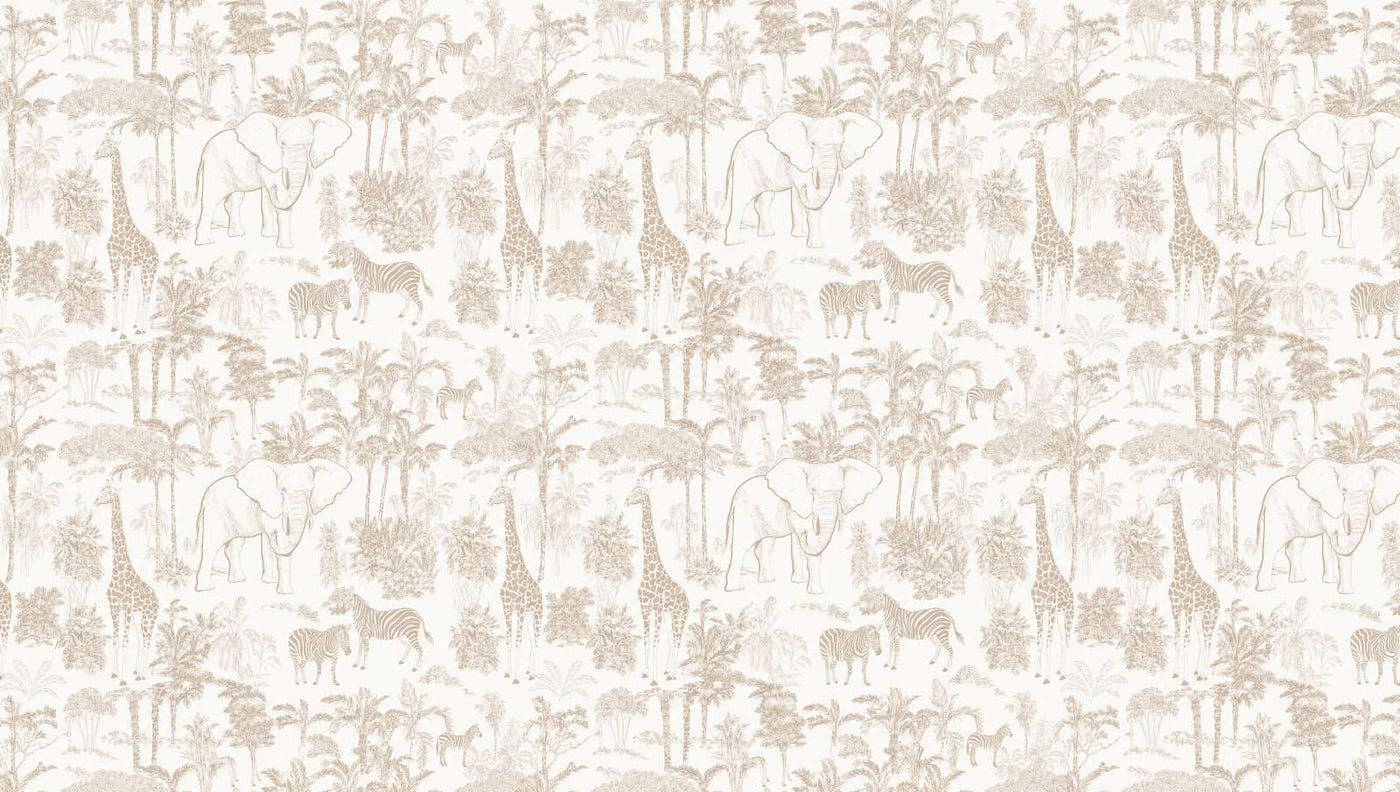 Papier peint toile de jouy beige