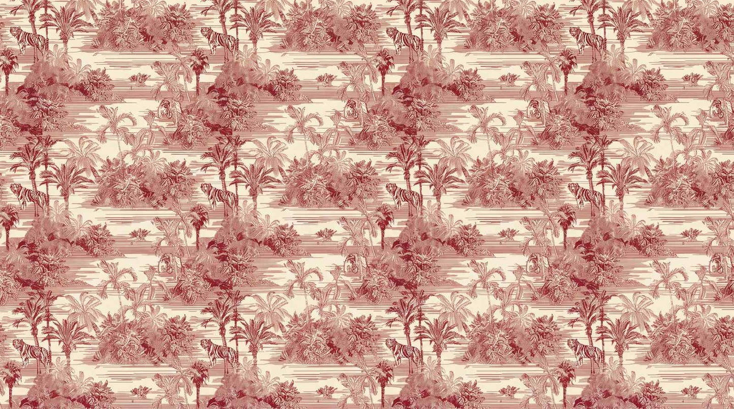 Papier peint toile de jouy bordeaux