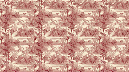Papier peint toile de jouy bordeaux