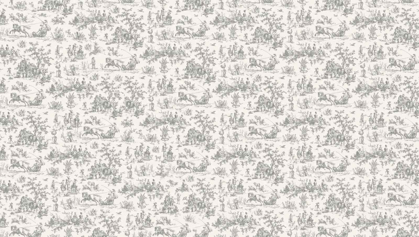 Papier peint toile de jouy gris