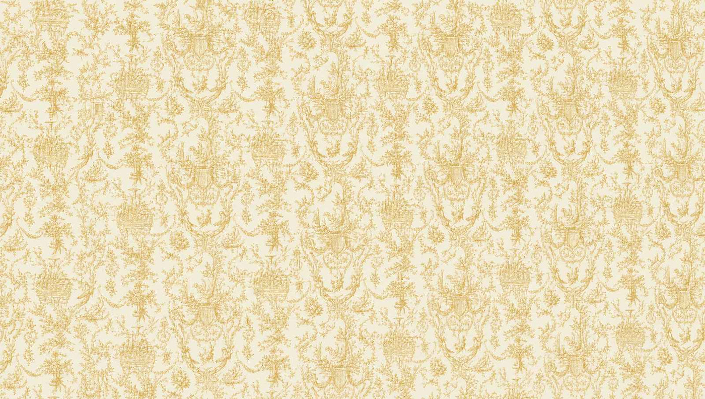 Papier peint toile de jouy jaune