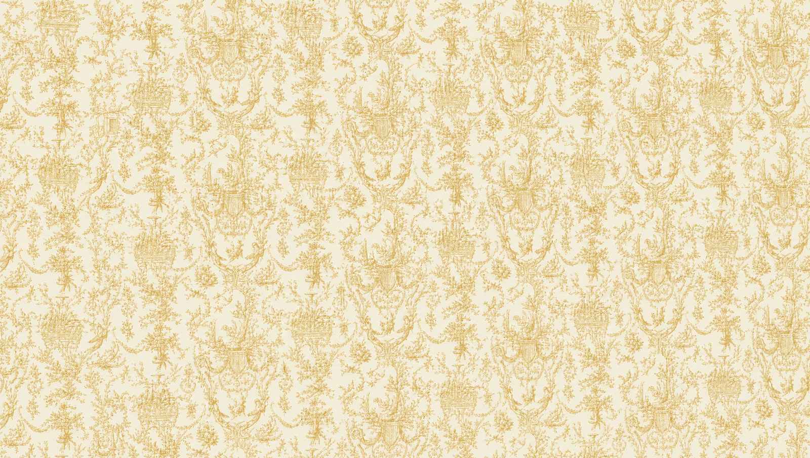 papier-peint-toile-de-jouy-jaune-motif