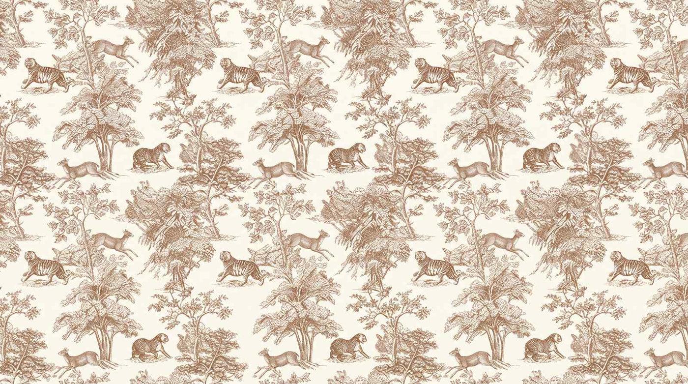 Papier peint toile de jouy marron