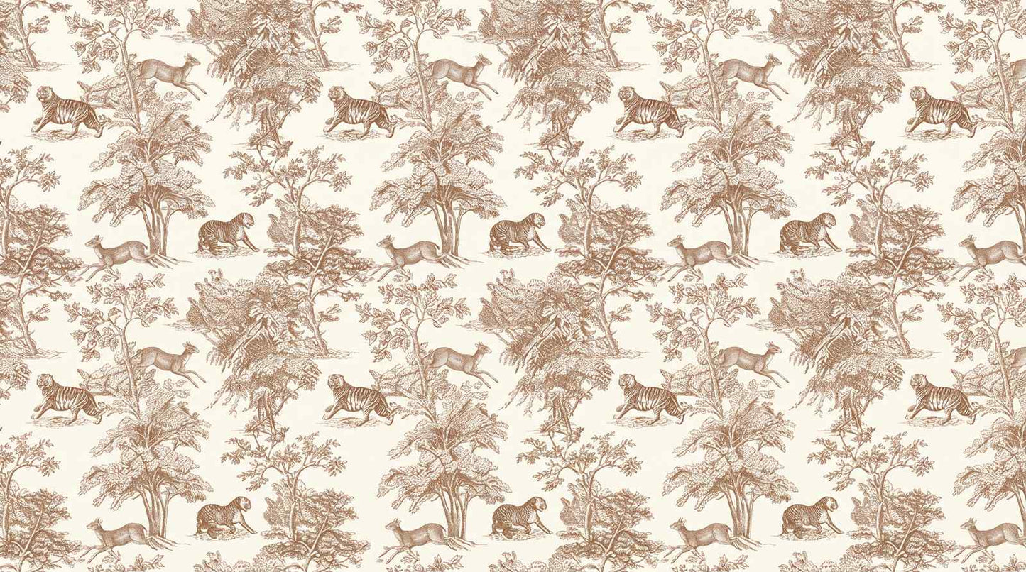 Papier peint toile de jouy marron
