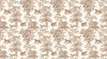 Papier peint toile de jouy marron