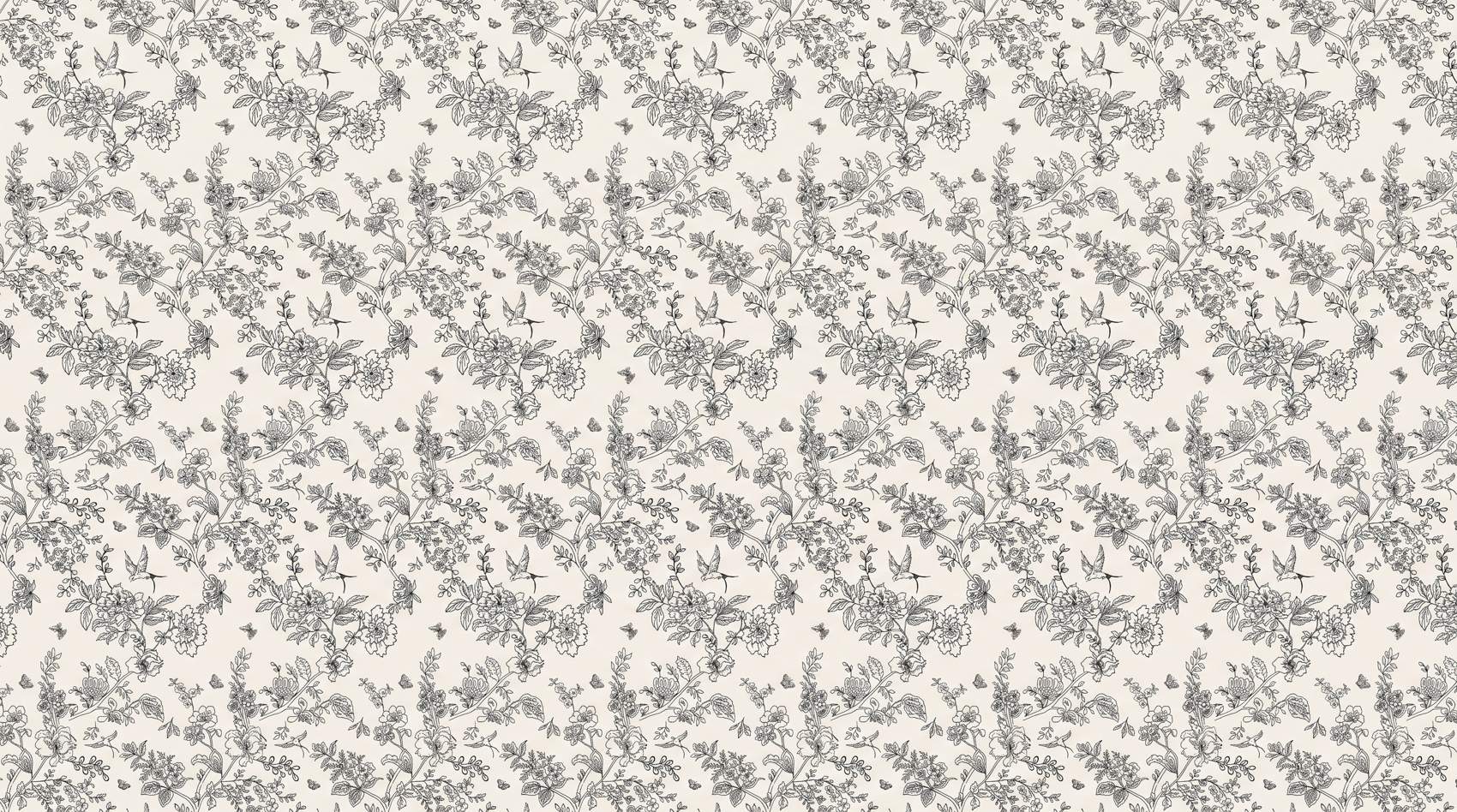 Papier peint toile de jouy petite fleur