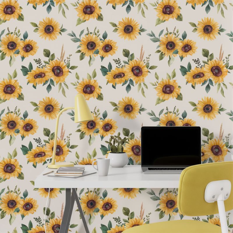 Papier peint tournesol décor