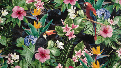 papier-peint-tropical-perroquet-motif