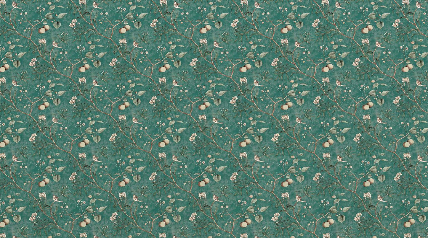 Papier peint vintage fleur et oiseau