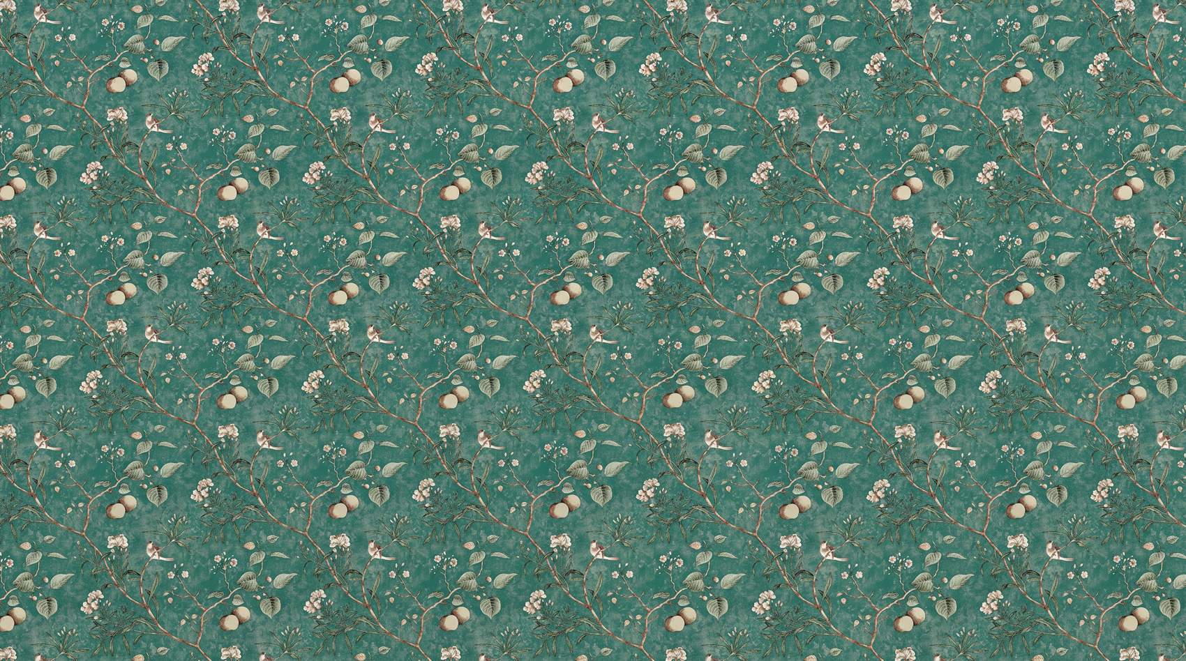 Papier peint vintage fleur et oiseau