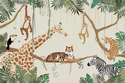 Papier Peint Vintage Savane motif panoramique tapisserie murale