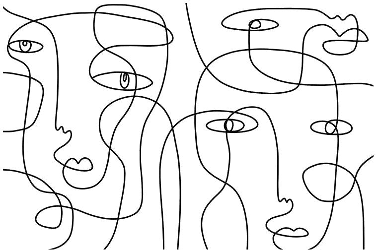 Papier Peint Visage Noir Et Blanc