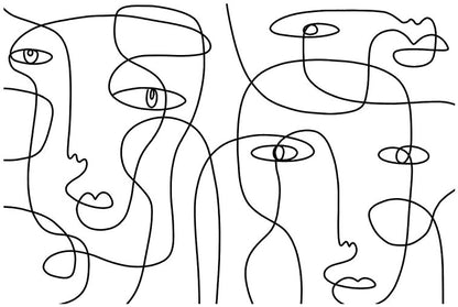 Papier Peint Visage Noir Et Blanc