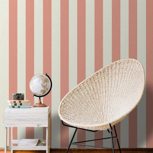 papier peint a rayures framboise