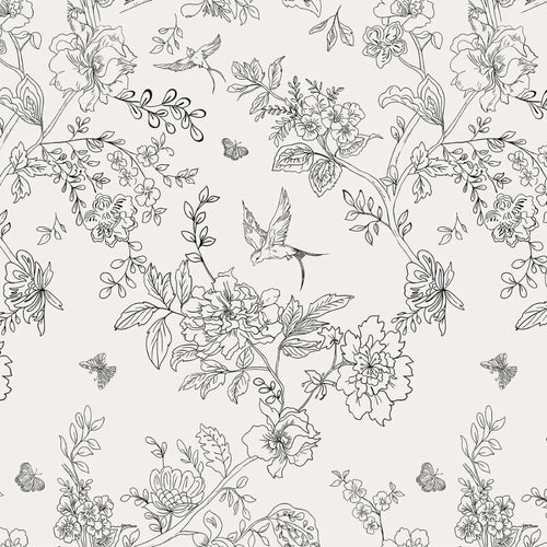 Papier peint fleuri vintage