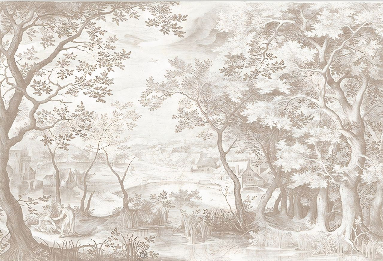 papier peint toile de jouy arbre