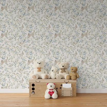 papier peint vintage enfants fleuris