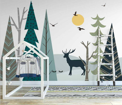 Papier Peint Cerf Foret
